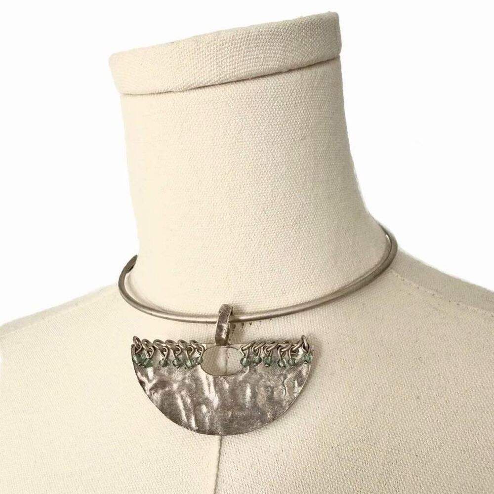BICHE DE BERE HALF MOON BEADED PENDANT